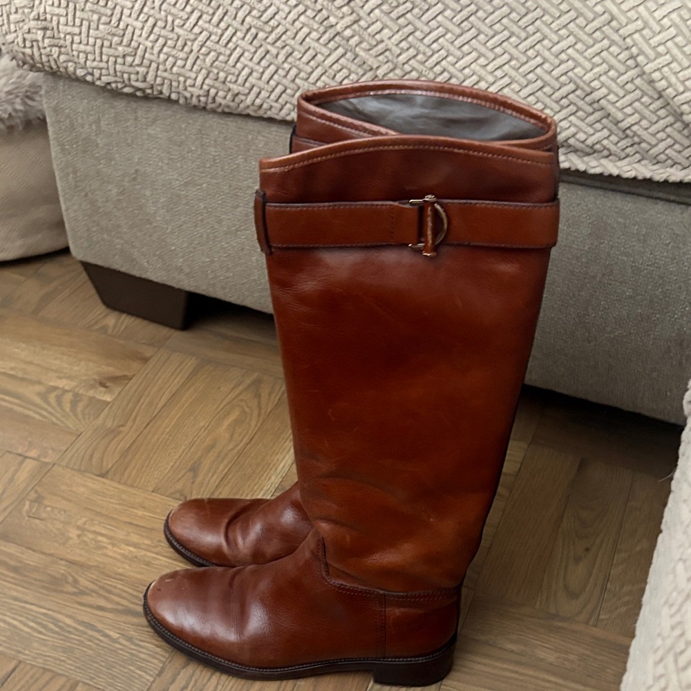 Tory Burch Brown Leather Riding Boots